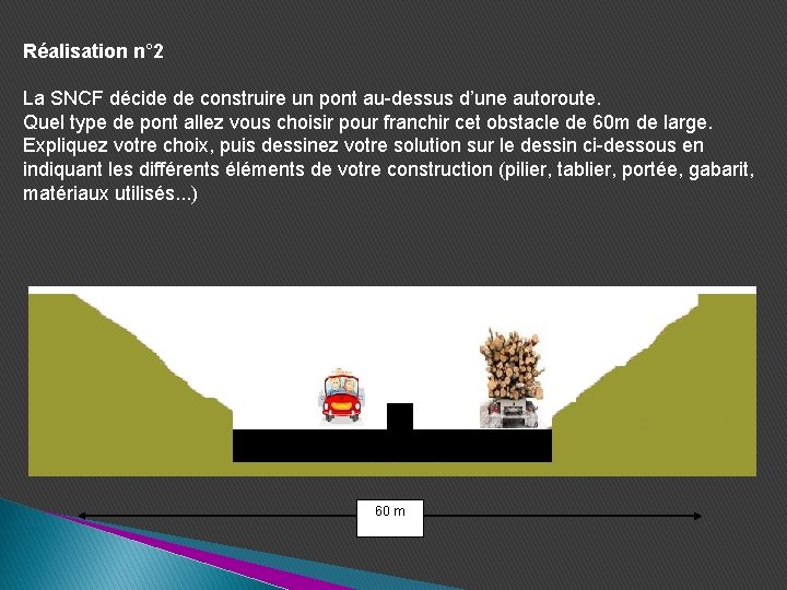 Réalisation n° 2 La SNCF décide de construire un pont au-dessus d’une autoroute. Quel