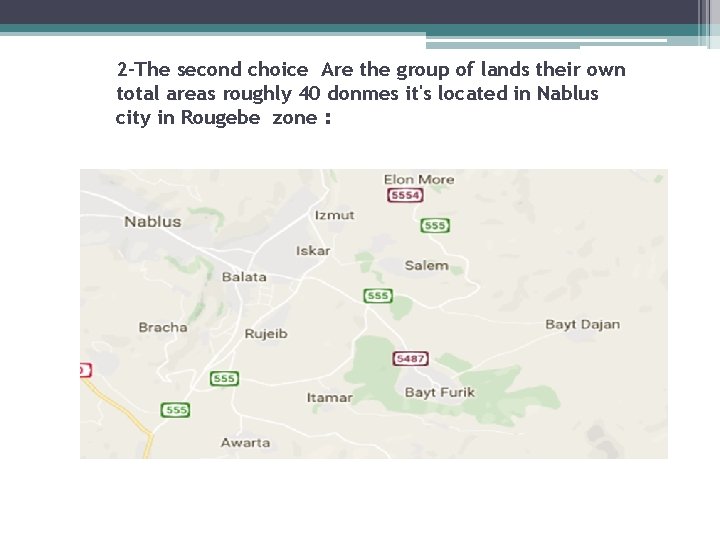 2 -The second choice Are the group of lands their own total areas roughly