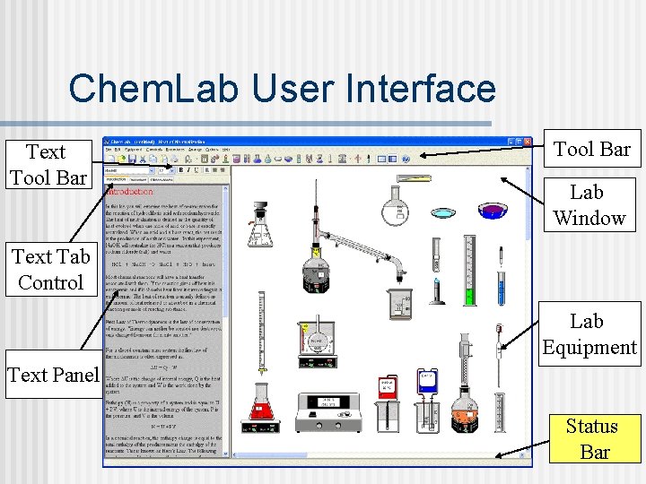 Chem. Lab User Interface Text Tool Bar Lab Window Text Tab Control Lab Equipment