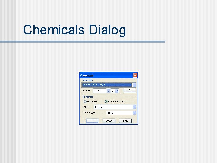 Chemicals Dialog 