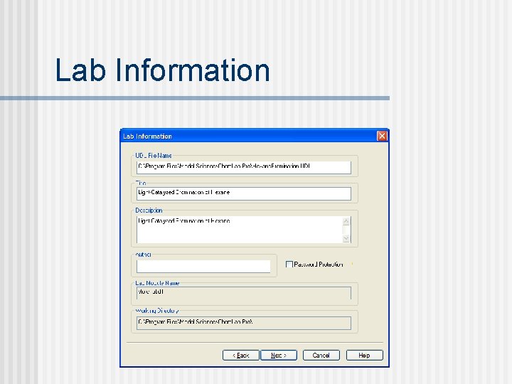 Lab Information 