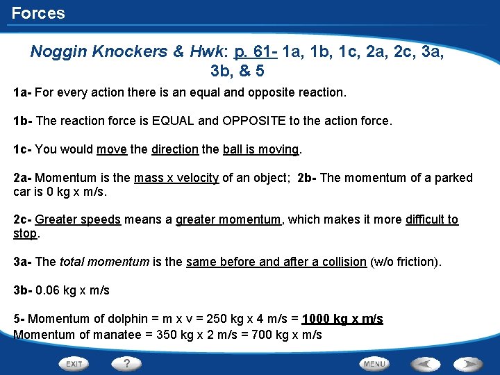 Forces Noggin Knockers & Hwk: p. 61 - 1 a, 1 b, 1 c,