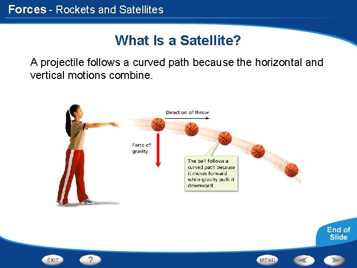 Forces - Rockets and Satellites What Is a Satellite? A projectile follows a curved