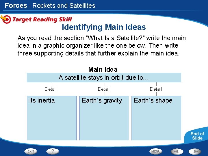 Forces - Rockets and Satellites Identifying Main Ideas As you read the section “What