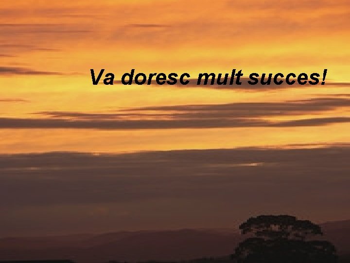 Va doresc mult succes! 