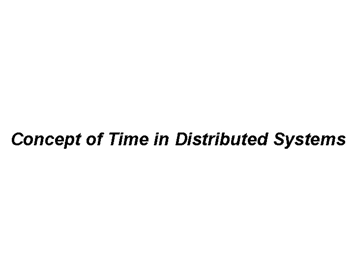 Concept of Time in Distributed Systems 