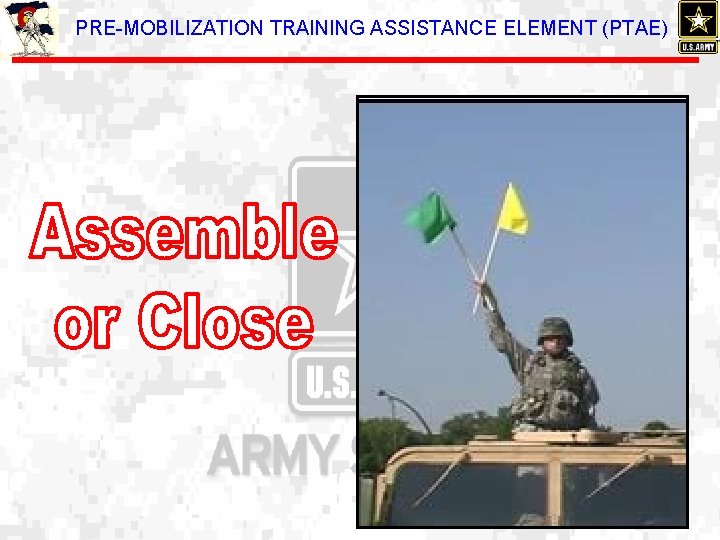 PRE-MOBILIZATION TRAINING ASSISTANCE ELEMENT (PTAE) 