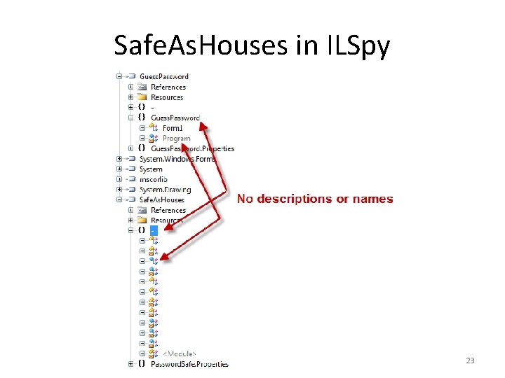 Safe. As. Houses in ILSpy 23 