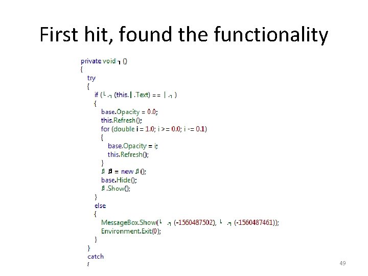 First hit, found the functionality 49 