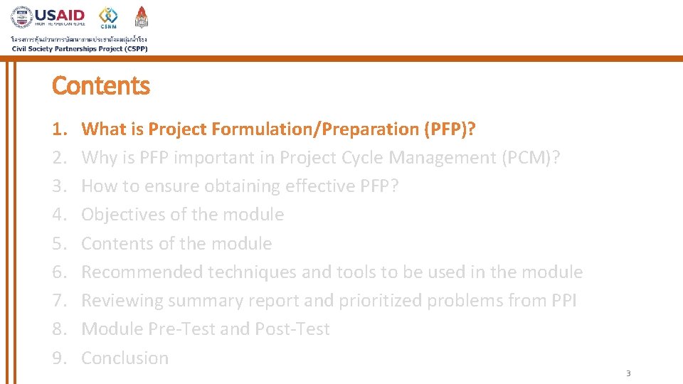 Contents 1. 2. 3. 4. 5. 6. 7. 8. 9. What is Project Formulation/Preparation