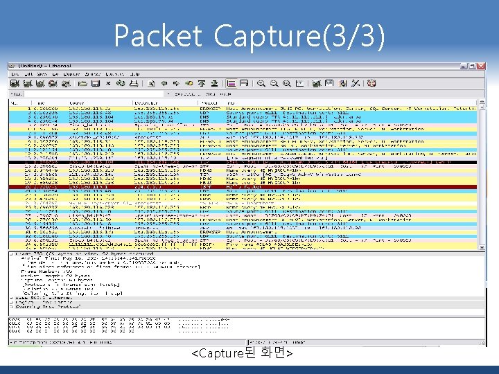 Packet Capture(3/3) <Capture된 화면> 