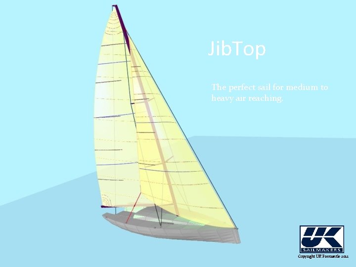 Jib. Top The perfect sail for medium to heavy air reaching. Copyright UK Fremantle