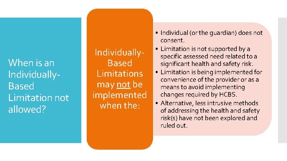 When is an Individually. Based Limitation not allowed? Individually. Based Limitations may not be