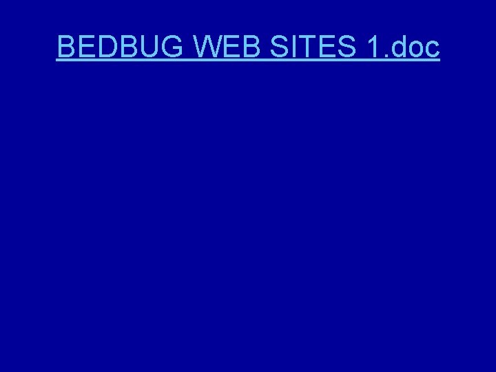 BEDBUG WEB SITES 1. doc 