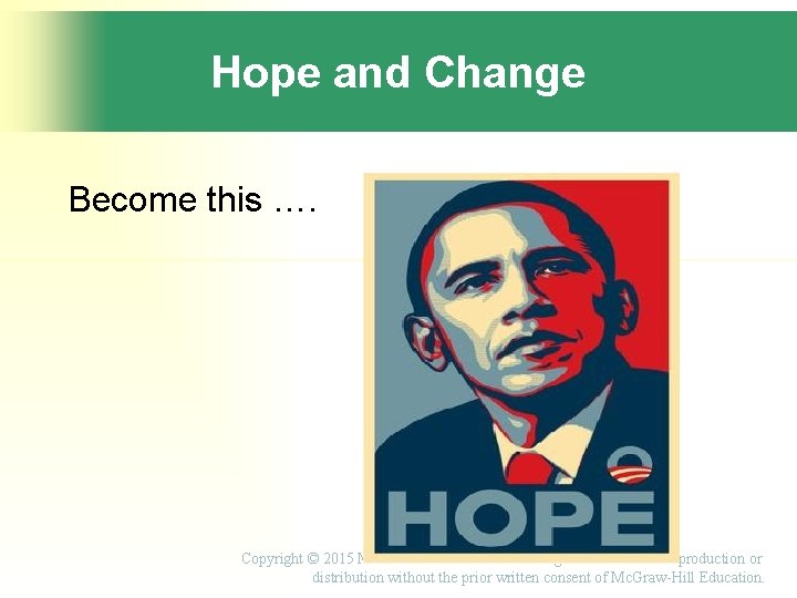 Hope and Change Become this …. Copyright © 2015 Mc. Graw-Hill Education. All rights