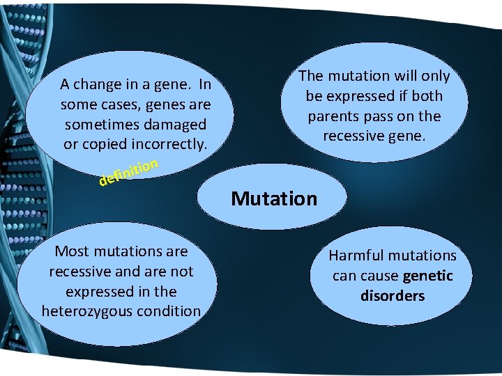 A change in a gene. In some cases, genes are sometimes damaged or copied