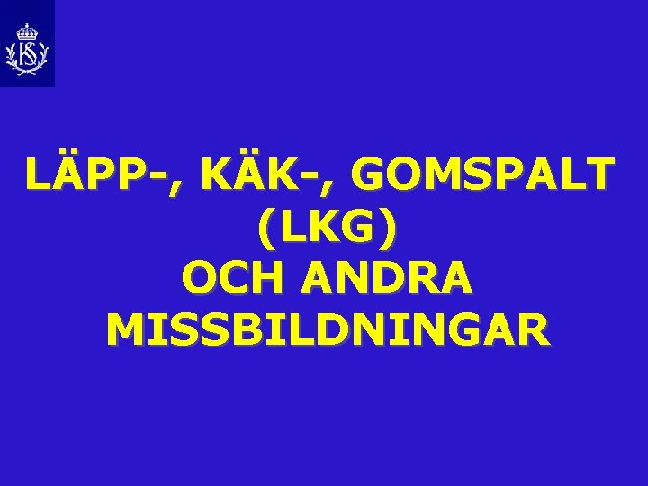 LÄPP-, KÄK-, GOMSPALT (LKG) OCH ANDRA MISSBILDNINGAR 