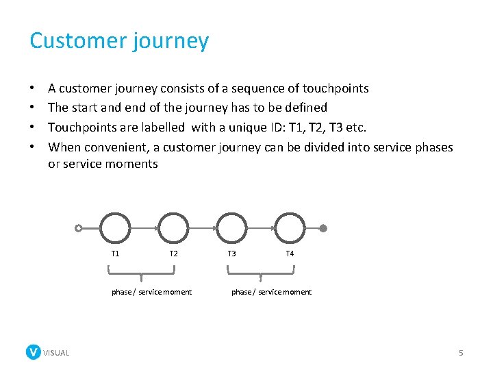 Customer journey • • A customer journey consists of a sequence of touchpoints The