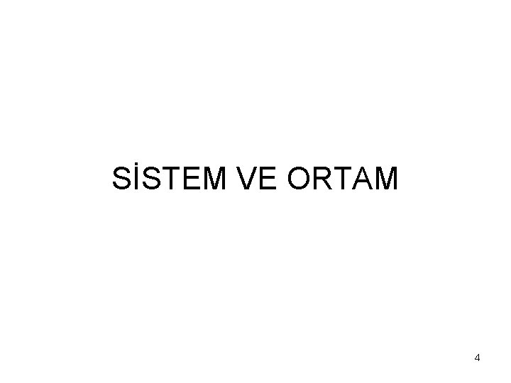 SİSTEM VE ORTAM 4 