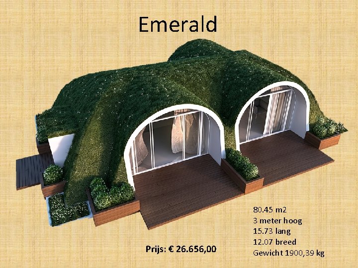 Emerald Prijs: € 26. 656, 00 80. 45 m 2 3 meter hoog 15.