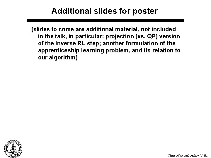 Additional slides for poster (slides to come are additional material, not included in the