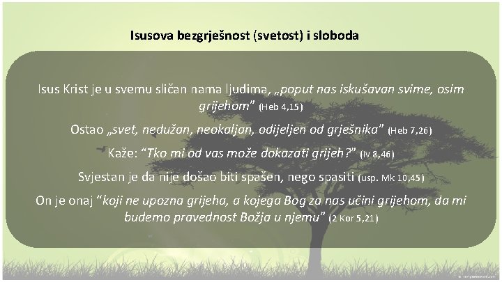 Isusova bezgrješnost (svetost) i sloboda Isus Krist je u svemu sličan nama ljudima, „poput