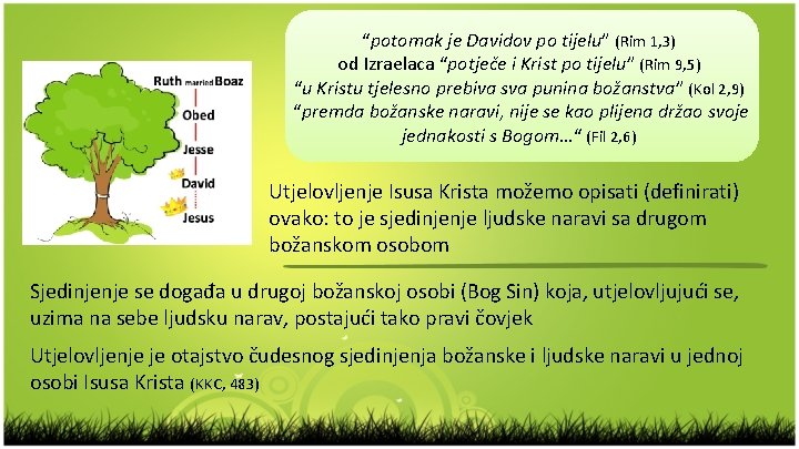 “potomak je Davidov po tijelu” (Rim 1, 3) od Izraelaca “potječe i Krist po