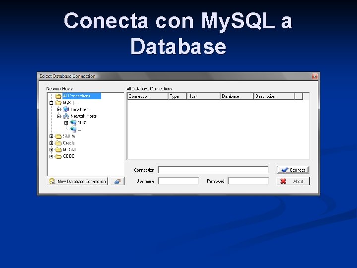 Conecta con My. SQL a Database 