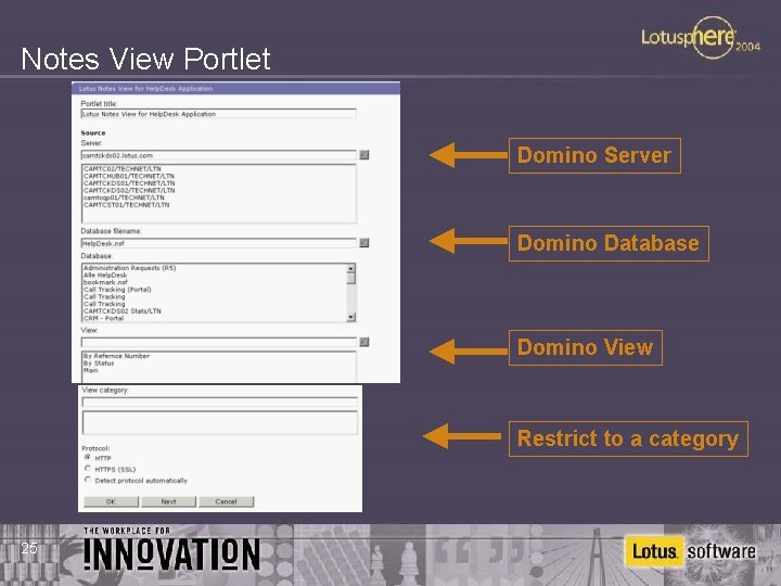 Notes View Portlet Domino Server Domino Database Domino View Restrict to a category 25
