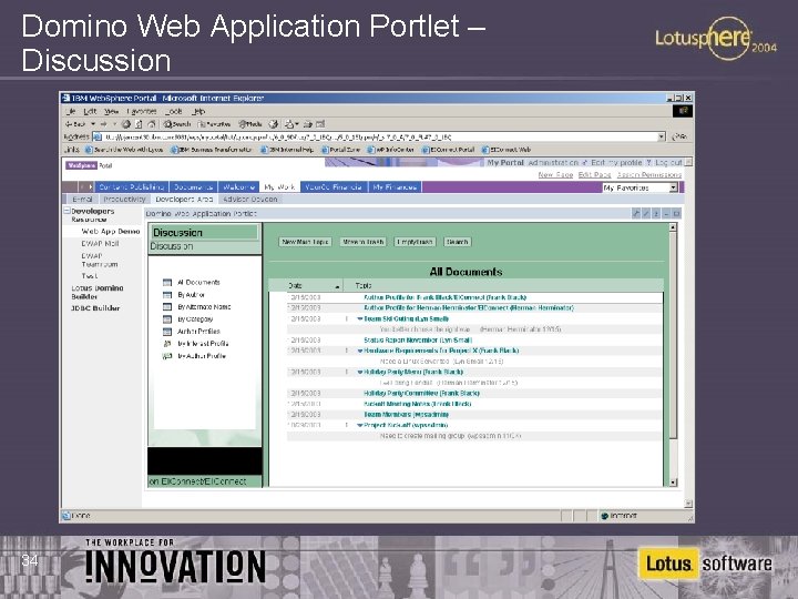 Domino Web Application Portlet – Discussion 34 