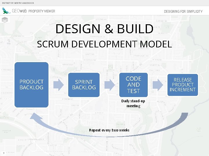 DISTRICT OF NORTH VANCOUVER GEOweb PROPERTY VIEWER DESIGNING FOR SIMPLICITY DESIGN & BUILD SCRUM