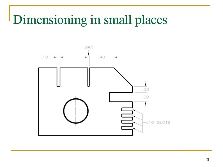 Dimensioning in small places 51 