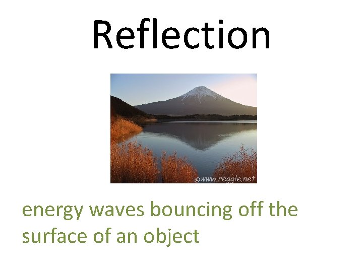 Reflection energy waves bouncing off the surface of an object 