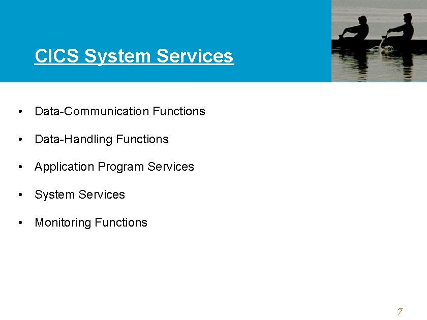 CICS System Services • Data-Communication Functions • Data-Handling Functions • Application Program Services •