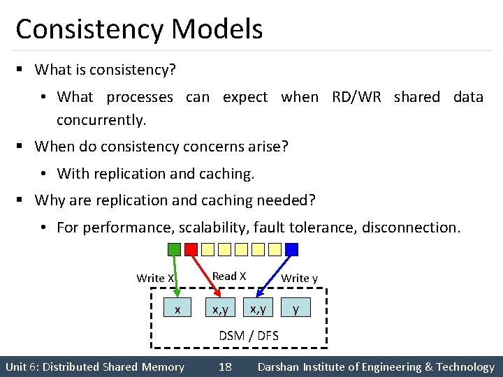 Consistency Models § What is consistency? • What processes can expect when RD/WR shared
