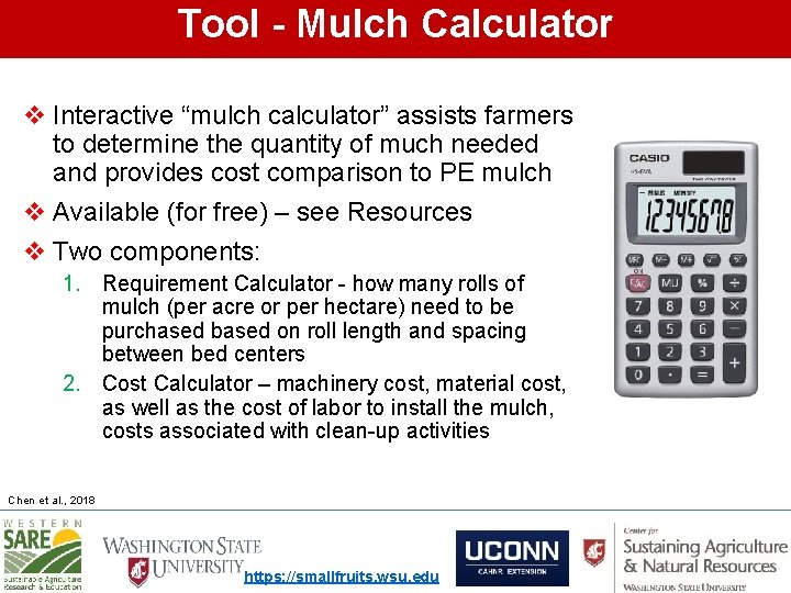 Tool - Mulch Calculator v Interactive “mulch calculator” assists farmers to determine the quantity