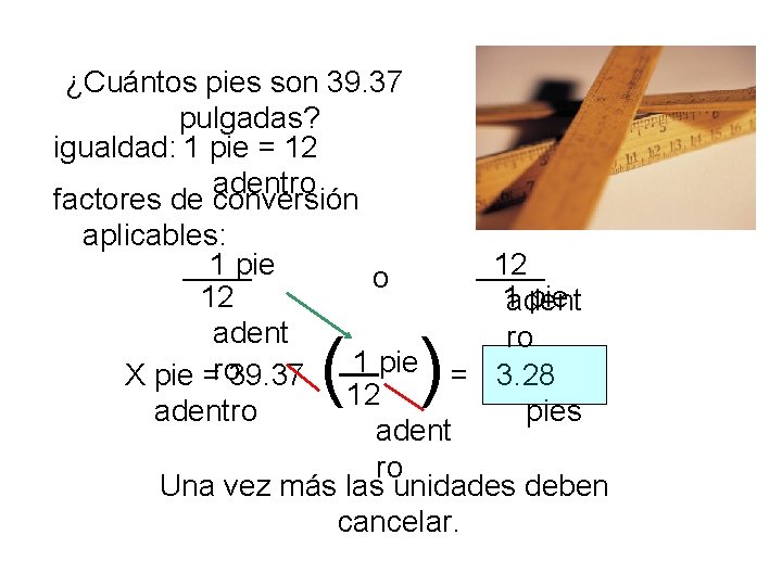 ¿Cuántos pies son 39. 37 pulgadas? igualdad: 1 pie = 12 adentro factores de