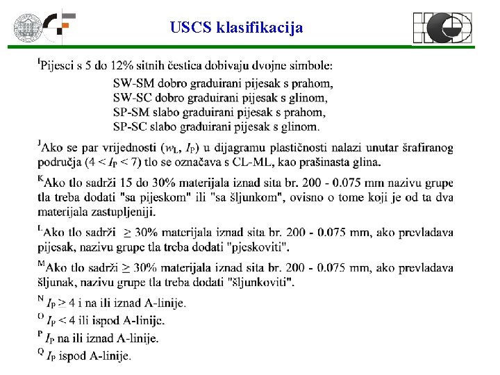 USCS klasifikacija 