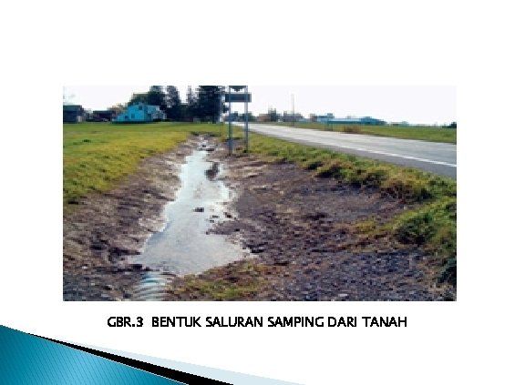 GBR. 3 BENTUK SALURAN SAMPING DARI TANAH 
