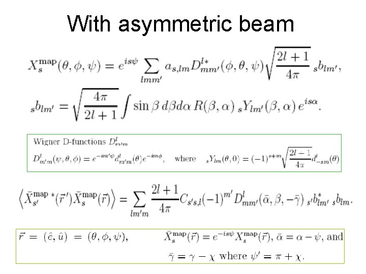 With asymmetric beam 