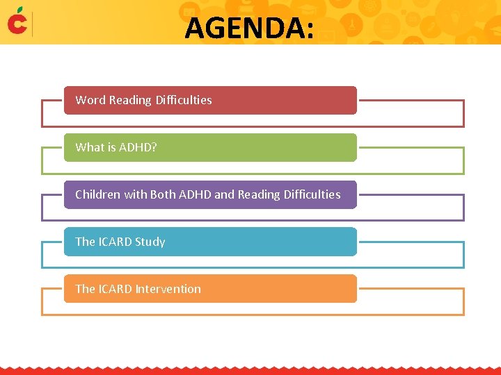 AGENDA: Word Reading Difficulties What is ADHD? Children with Both ADHD and Reading Difficulties