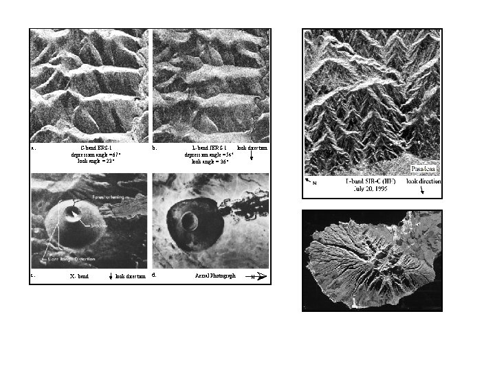 a. C-band ERS-1 depression angle =67° look angle = 23° b. c. X -