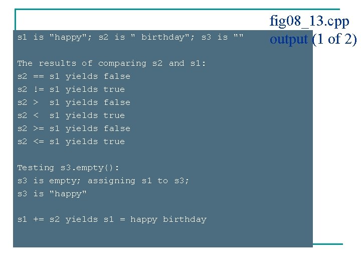 s 1 is "happy"; s 2 is " birthday"; s 3 is "" The s 1 is "happy"; s 2 is " birthday"; s 3 is "" The