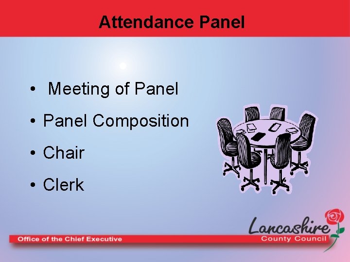Attendance Panel • Meeting of Panel • Panel Composition • Chair • Clerk 