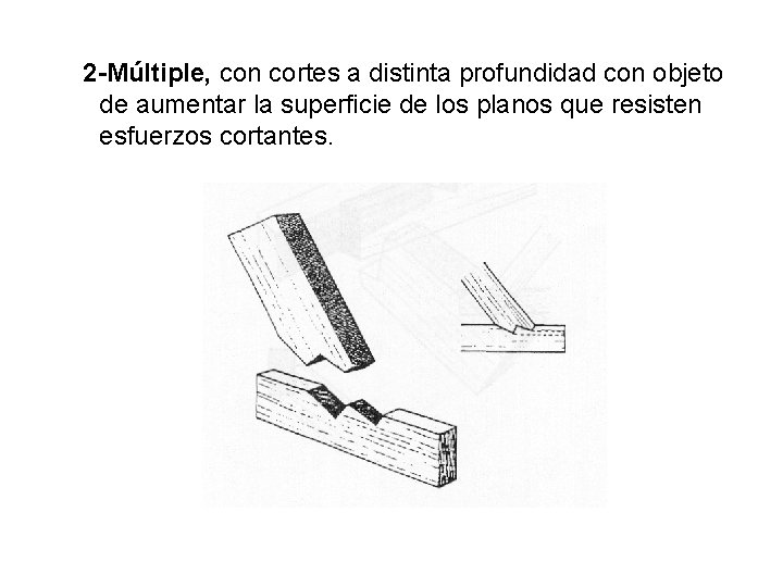 2 -Múltiple, con cortes a distinta profundidad con objeto de aumentar la superficie de