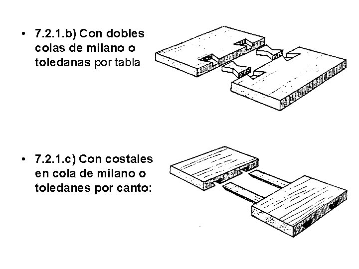  • 7. 2. 1. b) Con dobles colas de milano o toledanas por