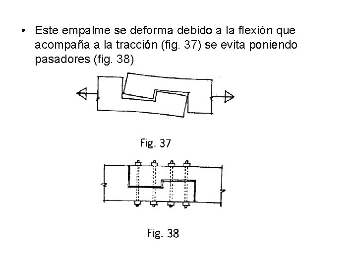  • Este empalme se deforma debido a la flexión que acompaña a la