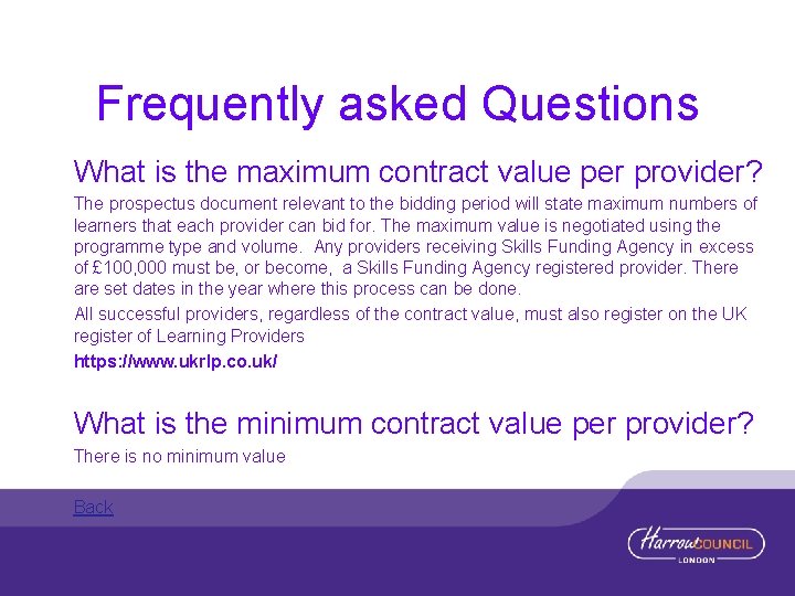 Frequently asked Questions What is the maximum contract value per provider? The prospectus document