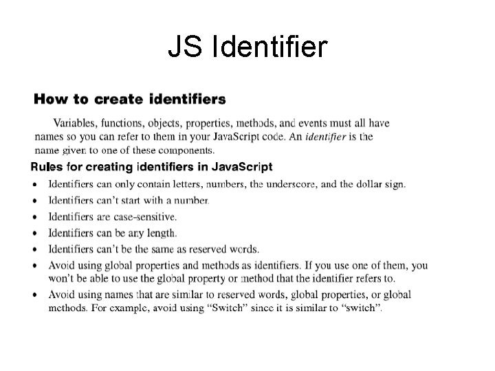 JS Identifier 