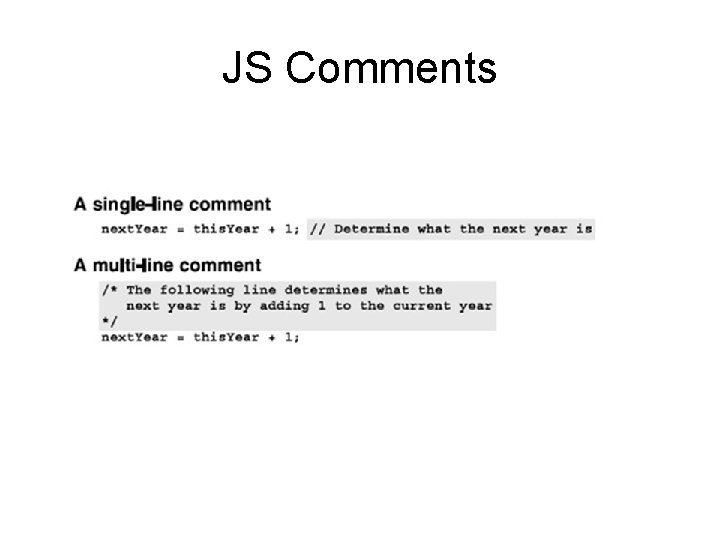 JS Comments 